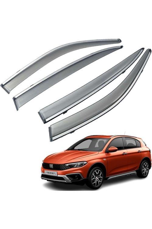 Fiat Egea Cross Mügen Cam Rüzgarlığı Kromlu Rüzgarlık ( Paslanmaz Kromlu ) 2020 Sonrası Füme Renk