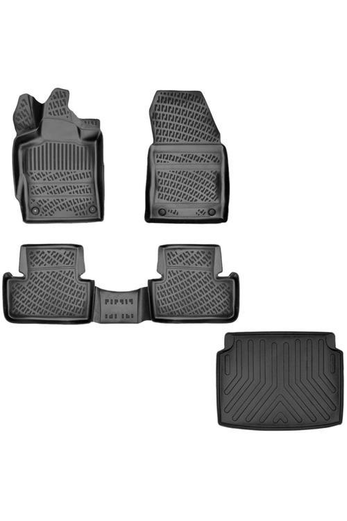 Peugeot 308 3D Havuzlu Paspas + 3D Bagaj Havuzu Paspası Siyah Set 2022 Sonrası