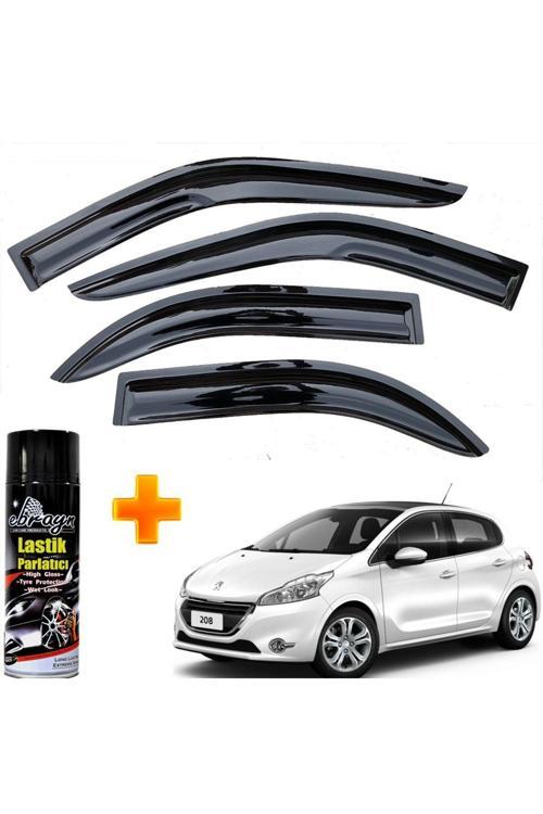Peugeot 208 Mügen Cam Rüzgarlığı 2012 - 2019 Arası 4 Lü Takım +500Ml Lastik Parlatıcı