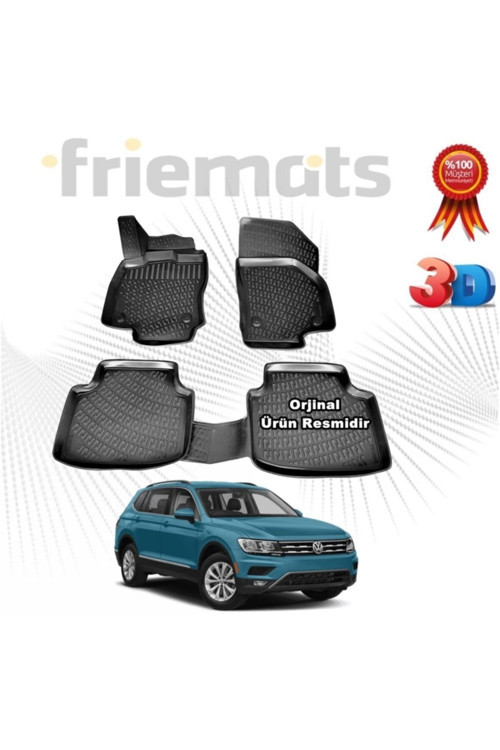 Vw Tiguan 3D Havuzlu Paspas 2016 Sonrası Siyah 4 Parça