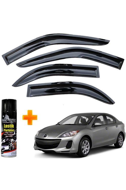 Mazda 3 Mügen Cam Rüzgarlığı Sedan 2009 - 2014 Arası 4 Lü Takım +500Ml Lastik Parlatıcı