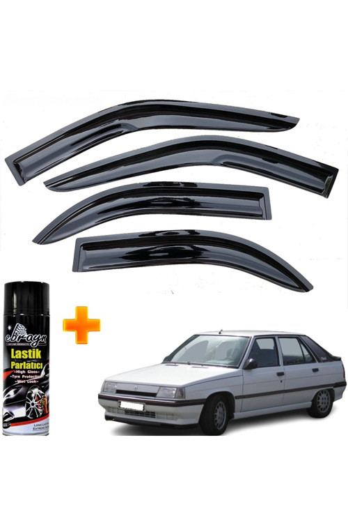 Renault 11 Flash Mügen Cam Rüzgarlığı Tüm Kasalar 4 Lü Takım +500Ml Lastik Parlatıcı