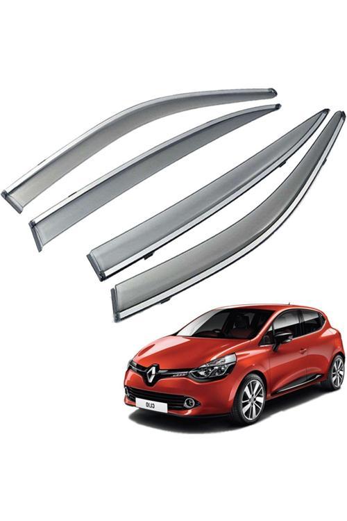 Renault Clio 4 Hb Mügen Cam Rüzgarlığı Kromlu Rüzgarlık ( Paslanmaz Kromlu ) 2012 Sonrası Füme Renk