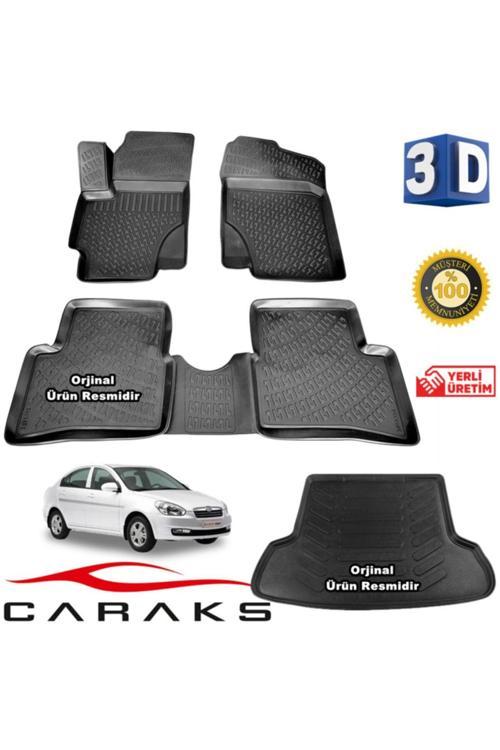 Hyundai Accent Era 3D Paspas + 3D Bagaj Havuzu 2006 - 2012 Arası Siyah - Set
