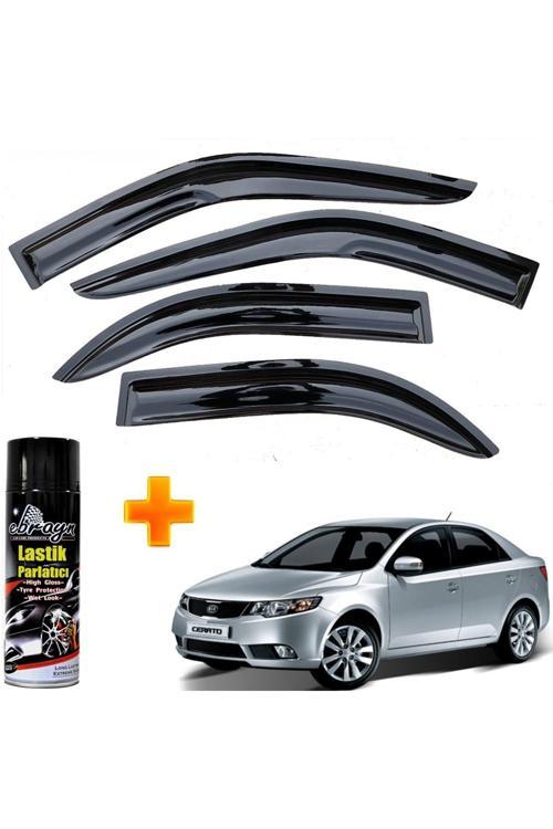 Kia Cerato Mügen Cam Rüzgarlığı 2009-2015 Arası 4 Lü Takım +500Ml Lastik Parlatıcı