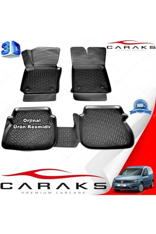 Vw Caddy 3D Paspas Havuzlu 2015 - 2020 Arası Siyah 4 Prç.
