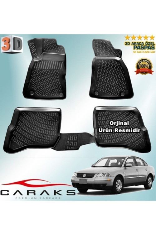 Vw Passat 3B 3D Paspas Havuzlu 1996 - 2005 Arası Siyah 4 Prç.