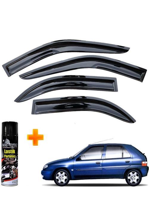 Citroen Saxo Mügen Cam Rüzgarlığı 1997-2002 Arası 4 Lü Takım +500Ml Lastik Parlatıcı