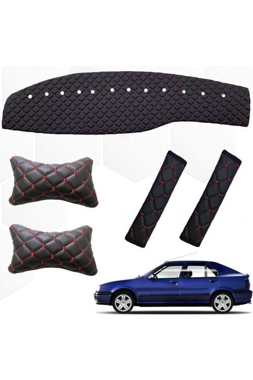 Renault 19 Europa Göğüs Halısı Uyumlu + Kemer Konforu + Boyunluk Kırmızı