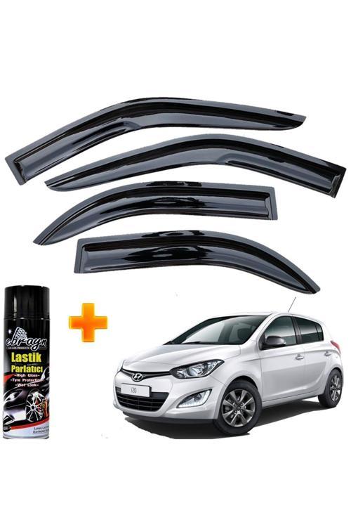 Hyundai I20 Mügen Cam Rüzgarlığı 2012-2014 Arası 4 Lü Takım +500Ml Lastik Parlatıcı
