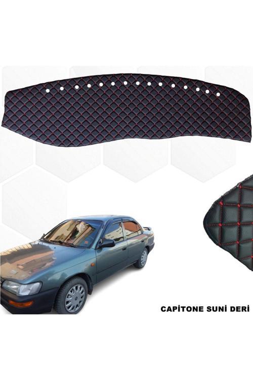 Corolla Efsane Kasa Göğüs Halısı 1993-1998 Uyumlu Suni Deri 1. Kalite Siyah Kırmızı