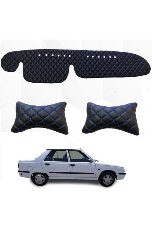 Renault 9 Broadway Boyunluk + Göğüs Halısı Siyah-Mavi