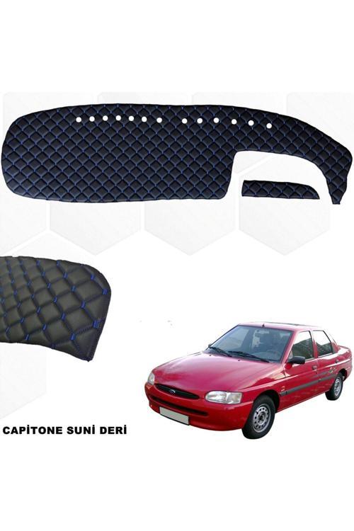 Escort Ön Göğüs Halısı Suni Deri 1. Kalite Siyah-Mavi Uyumlu