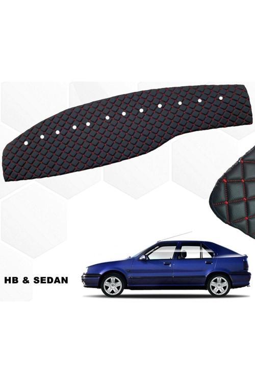 Renault 19 Uyumlu Europa Göğüs Halısı Capitone Siyah-Kırmızı 1.Kalite