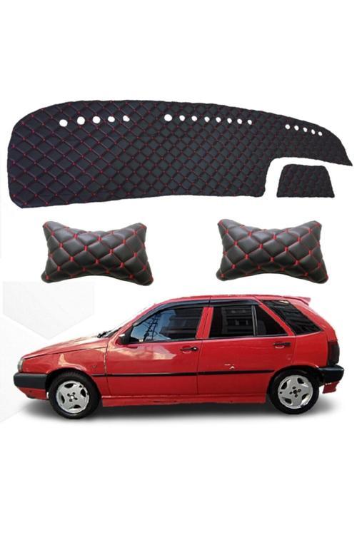 Fiat Tipo Boyunluk + Göğüs Halısı Siyah-Kırmızı