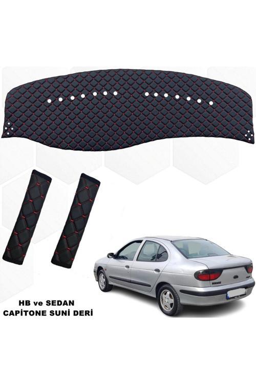 Megane 1 Göğüs Halısı + Kemer Konforu Hb Sedan Siyah Kırmızı