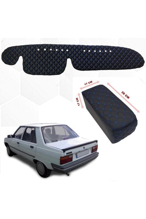 Renault 9 Broadway Kolçak + Göğüs Halısı Siyah Suni Deri Uyumlu
