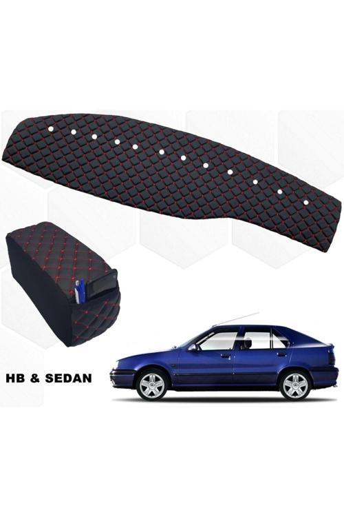 Renault 19 Europa Göğüs Halısı +Kolçak Capitone Kırmızı Suni Deri