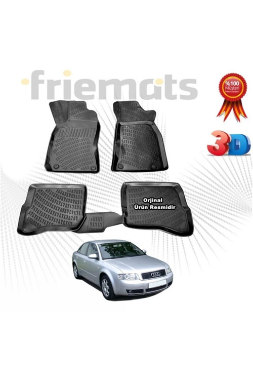 Audi A4 3D Havuzlu Paspas Sedan 1996 - 2000 Arası Siyah 4 Parça