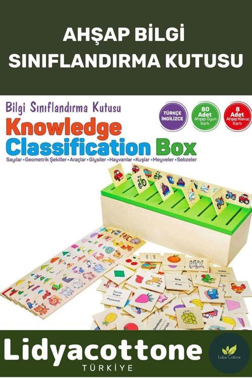 Premium Zeka Geliştirici Kişisel Gelişim Çocuk Ahşap Bilgi Sınıflandırma Kutusu Eğitici Öğretici