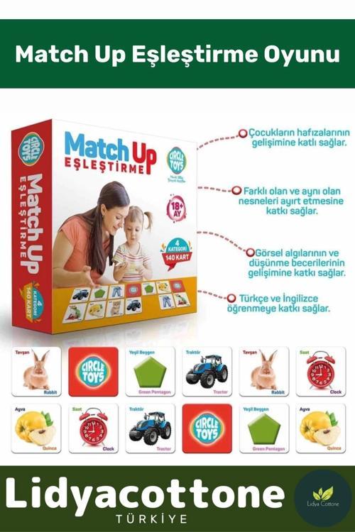 Premium Zeka Geliştirici Eğitici Çocuk El Göz Koordinasyonu Match Up Eşleşirme Oyunu 140 Parça
