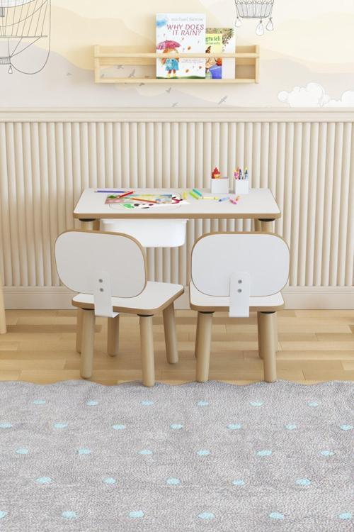 Montessori Çocuk Masası Takımı- Oyun Masası - Aktivite Masası - Çalışma Masası - Etkinlik Masası