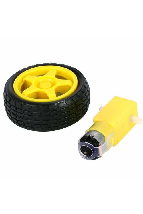 Redüktörlü Motor (6V-250Rpm) + Tekerlek Kiti