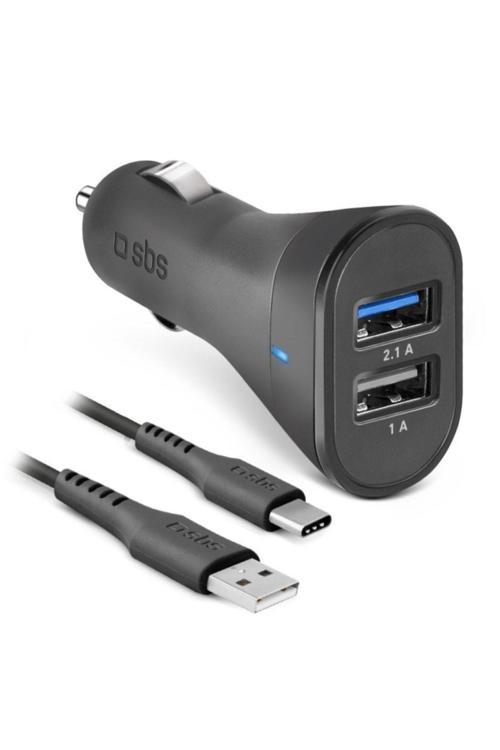 Mini Araç Şarj Cihazı 12/24V 2400 Mah 2 Usb Çıkışı Siyah Tecr2Usb24Afast