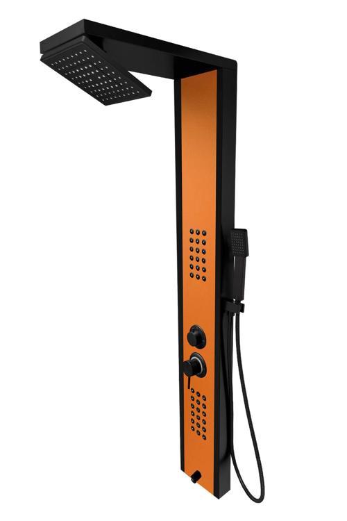 Massage Shower Panel Çift Renk Victoria Siyah- Bakır Premium Lena
