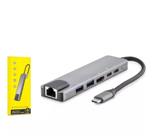 HDX7791 TYPE-C HDTV COMBO HDMI 4K 30HZ + 2-TYPE-C + 2-USB3.0 + LAN 6IN1 GRİ