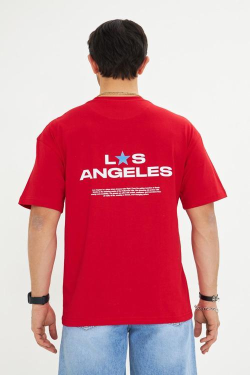 Los Angeles Baskı %100 Pamuk Oversize Erkek Tişört