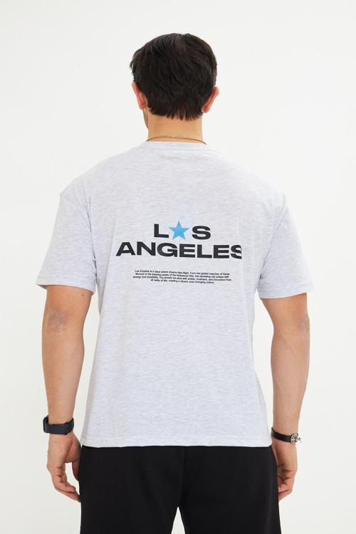 Los Angeles Baskı %100 Pamuk Oversize Erkek Tişört