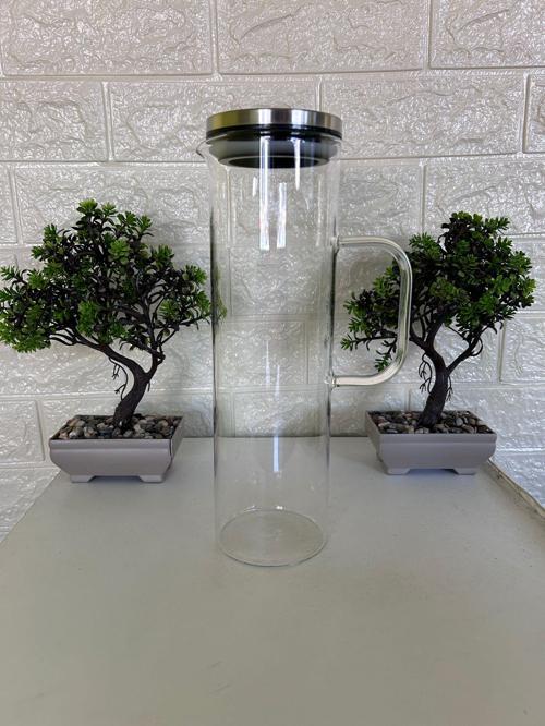 1.5 Lt Sürahi Paslanmaz Çelik Vakumlu Sızdırmaz Kapaklı Cam Sürahi 1500 ml