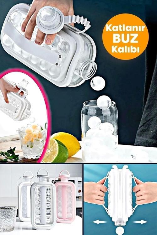 Taşınabilir Buz Küpü Kalıbı İçecek Şişesi Katlanır Pratik Buz Küpü Kalıbı
