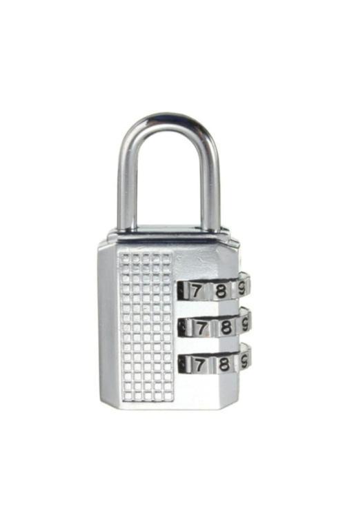 3 Şifreli 32 Mm Asma Kilit Dolap Bavul Kasa Kumbara Kilidi Uzun Ömürlü Dayanıklı Asker Kilidi