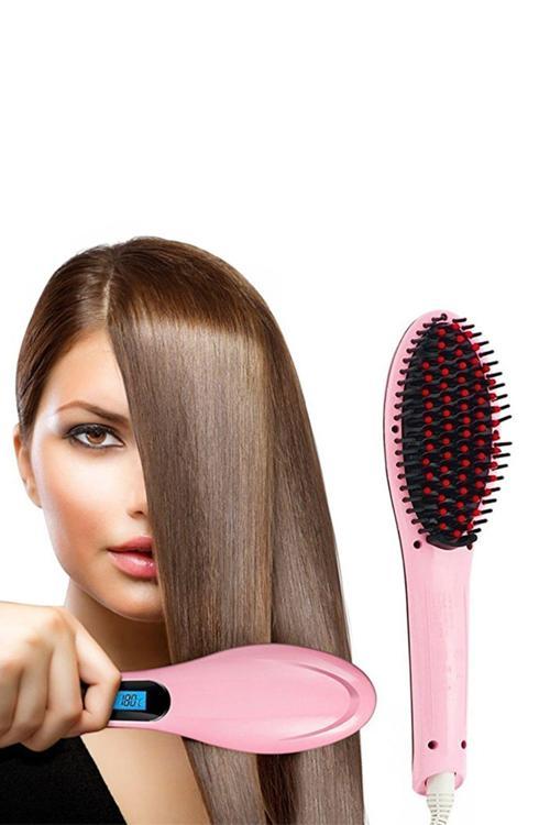 Pembe Fast Hair Straightener Hqt-906 Saç Düzleştirici Tarak Seramik Plaka C / F İthalatçı Garantili