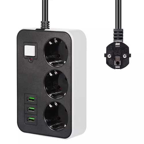 3 USB’li 3’lü 1.8 m Akım Korumalı Priz-Findit