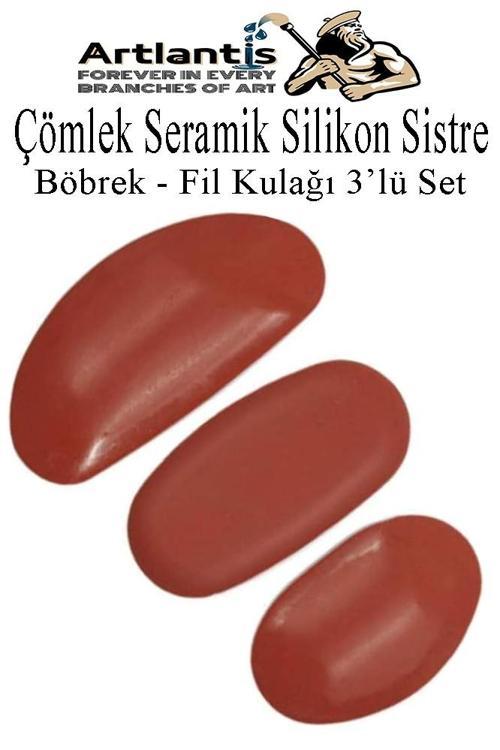 Çömlek Seramik Silikon Sistre Böbrek Fil Kulağı 3 lü 1 Paket Kil Heykel Kauçuk Kaburga Heykeltraş Küçük Orta Büyük
