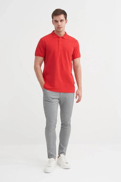 Polo Yaka Slim Fit Pike Düz Pamuklu Tişört