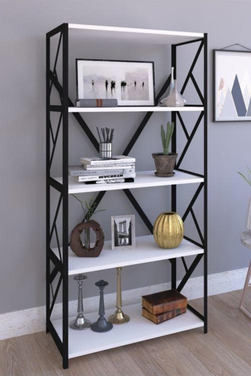 Herevim Metal Kitaplık 5 Raflı Kitaplık Raf Kütüphane 150 Cm 