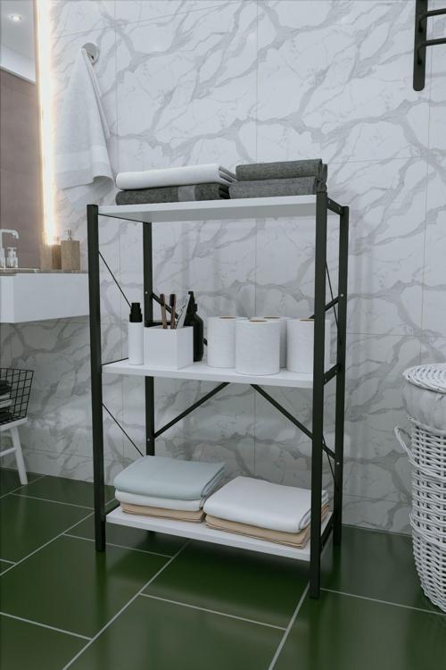 Dizaynmotion 3 Raf Dekoratif Banyo Düzenleyici Beyaz