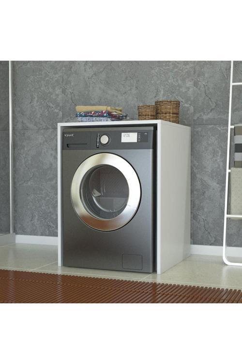 Çamaşır Makine Alt Dolabı Kurutma Makinesi Dolabı Beyaz Suntalam 90x70