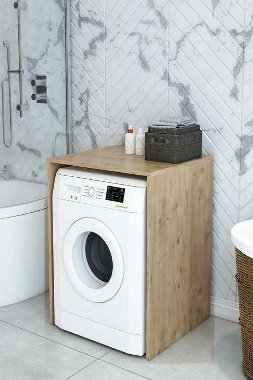 Çamaşır/Kurutma Makinesi Uyumlu Dolap 90x60x60 Ceviz