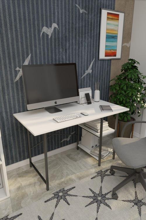 Dizaynmotion Çalışma Masası Ofis Bilgisayar Ders Masası 2 Raflı 60X120 