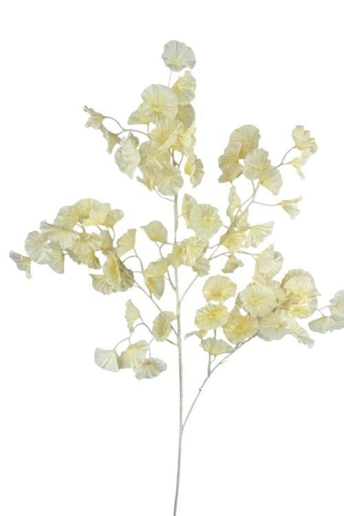 Yapay Çiçek Krem Zambak Tek Dal 90*35cm Kumaş Çiçek Uzun Dal