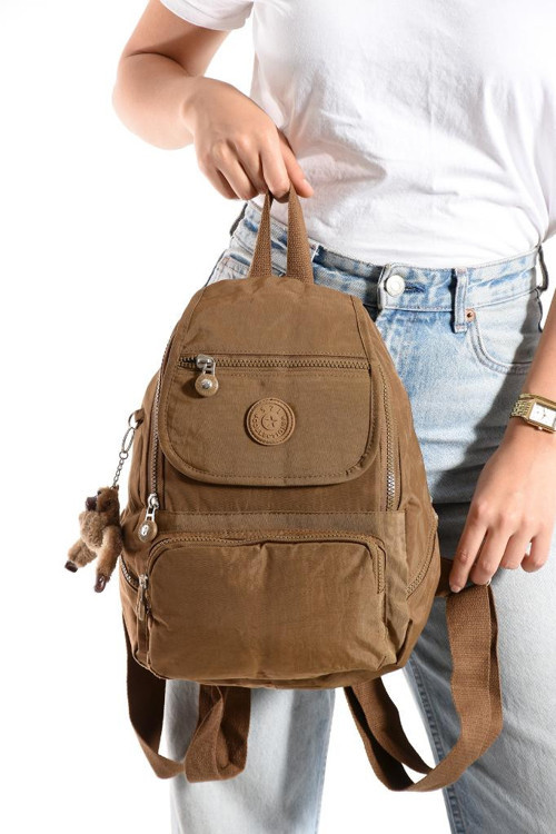 Kadın Sırt Çantası Kapaklı Model 30*25 Cm Hafif Klinkır Kumaş Spor Çantası Günlük Bayan Çantası