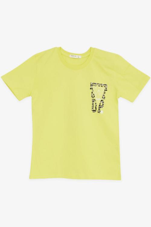 Girls & Boys Erkek Çocuk Tişört Yazı Baskılı 8-14 Yaş, Sarı