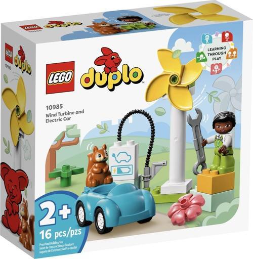 DUPLO Kasabası Rüzgar Türbini ve Elektrikli Araba 10985 +2 Yaş (16 Parça)