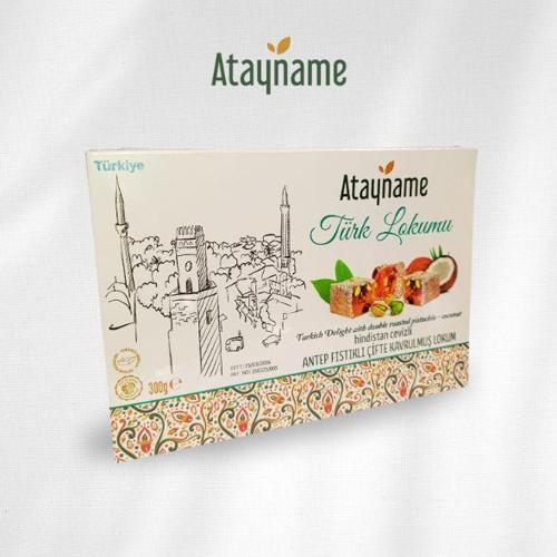 Hindistan Cevizli Antep Fıstıklı Çifte Kavrulmuş Lokum 300 G