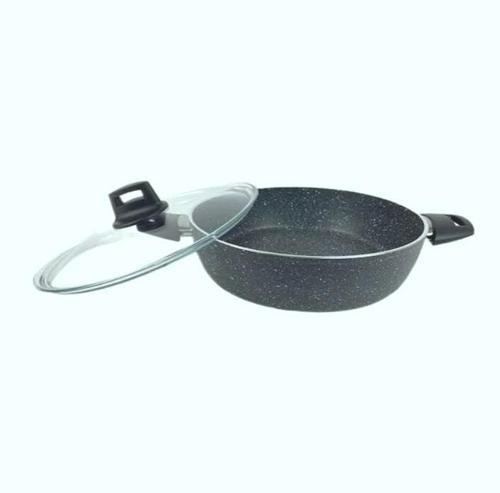 Eda 30 cm Granit Basık Tencere Gri